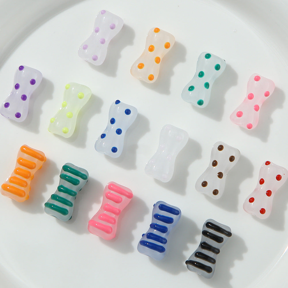 Handmade Matte Texture Bone Lampwork Glass Beads 16mm 10pcs