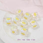Clear Square Acrylic Beads 14mm Sanrio Cartoon Designs 10pcs 9