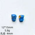Hand Painted Alloy Metal Beads 12x15mm 14x17mm Enamel Finish 3pcs 4
