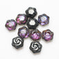 Electroplated Rose Glass Beads 16mm Transparent Iridescent 20pcs 8