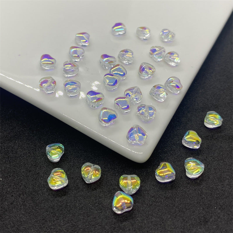 Czech Glass Beads Small Heart 6mm Peach Color 100pcs 2