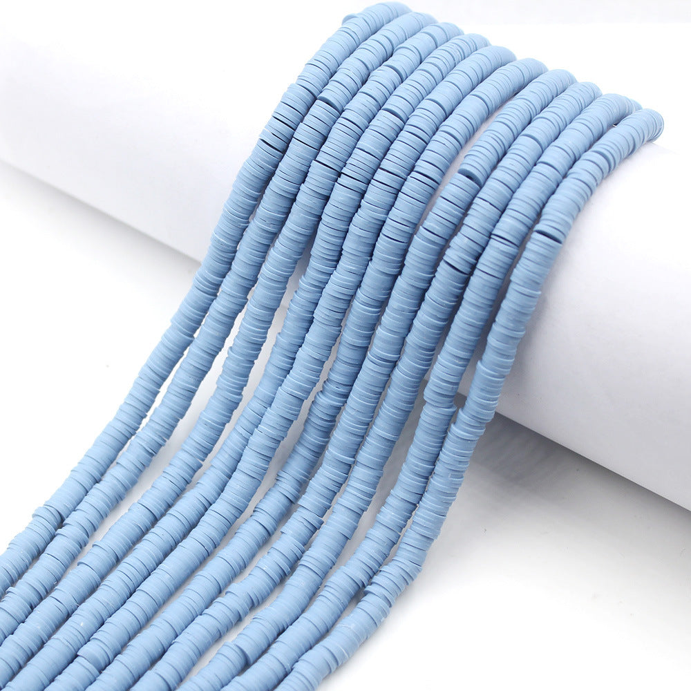 Flat Clay Beads 6mm Solid Color Polymer Spacer Beads 10strands 30