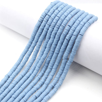 Flat Clay Beads 6mm Solid Color Polymer Spacer Beads 10strands 30