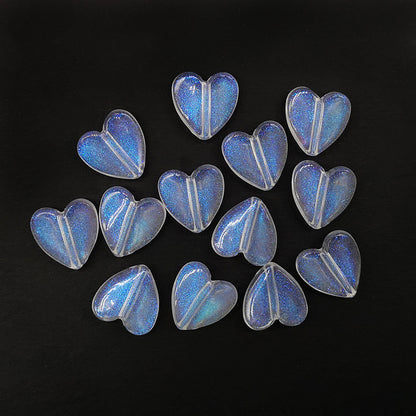 Transparent Aurora Laser Acrylic Beads Iridescent Mixed Shapes 2pcs 30