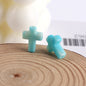 Imitation Jade Ink Color Cross Acrylic Beads 15mm Glossy Swirl 100pcs 11