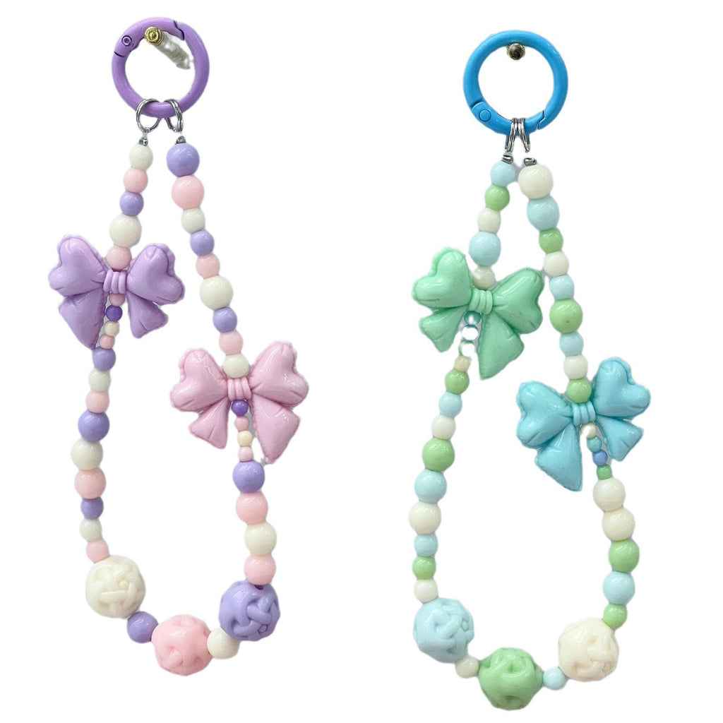 Hand Painted Balloon Bow Acrylic Beads 33mm Solid Color 10pcs 5