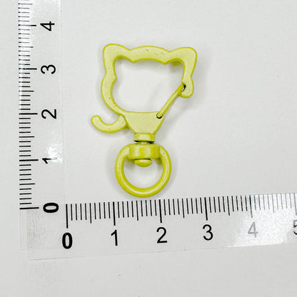 Zinc Alloy Puppy Head Keychain Clasps Spray Painted 35mm 20pcs 13