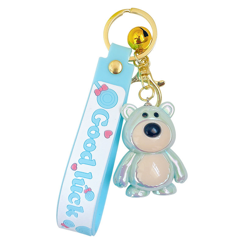 Acrylic Cartoon Bear Keychain Electroplated Finish Cute Charm 4