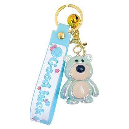 Acrylic Cartoon Bear Keychain Electroplated Finish Cute Charm 4