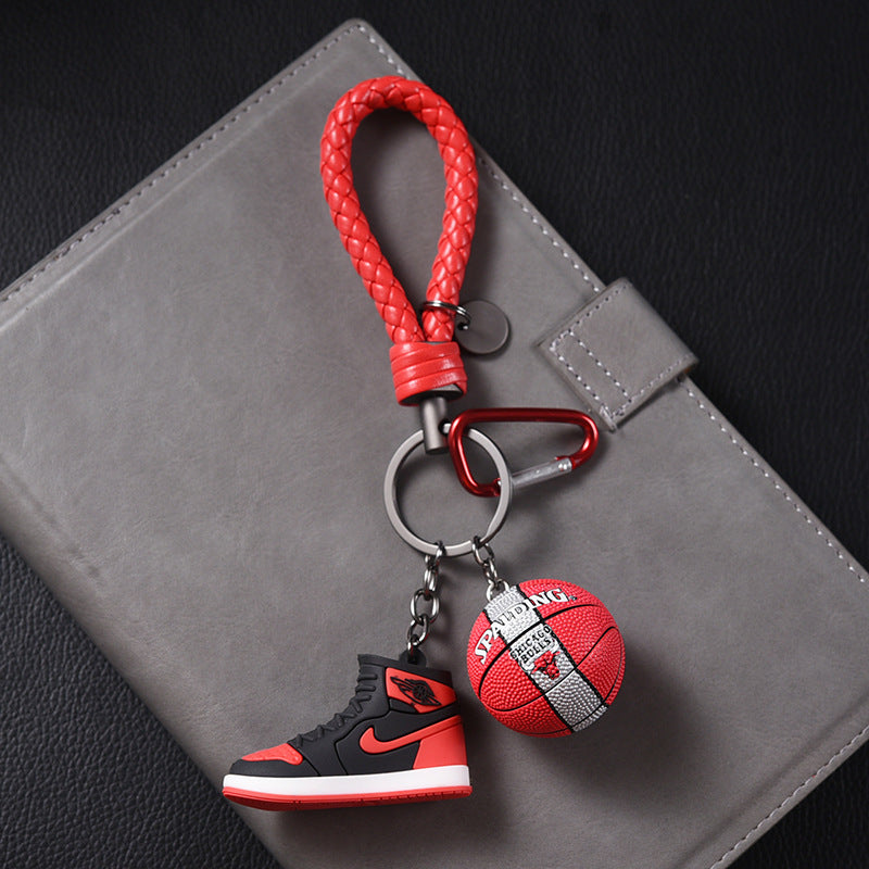 Silicone Basketball Sneaker Keychain with Mini Basketball Charm 7