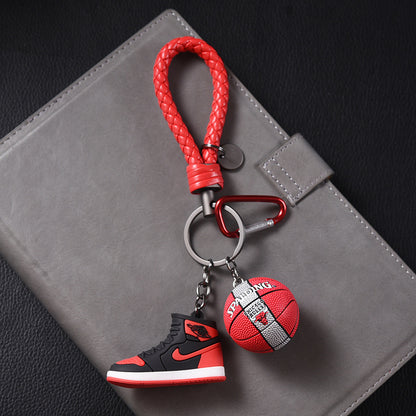 Silicone Basketball Sneaker Keychain with Mini Basketball Charm 7