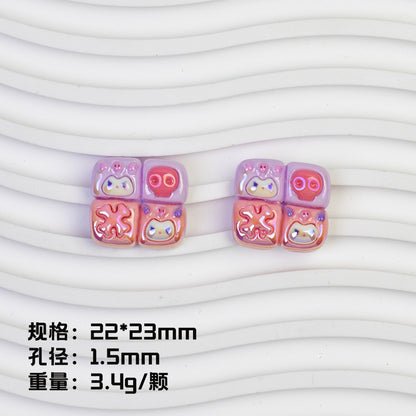 Sanrio Series 4-Roll Bread Resin Beads Glossy Pastel 20pcs 8