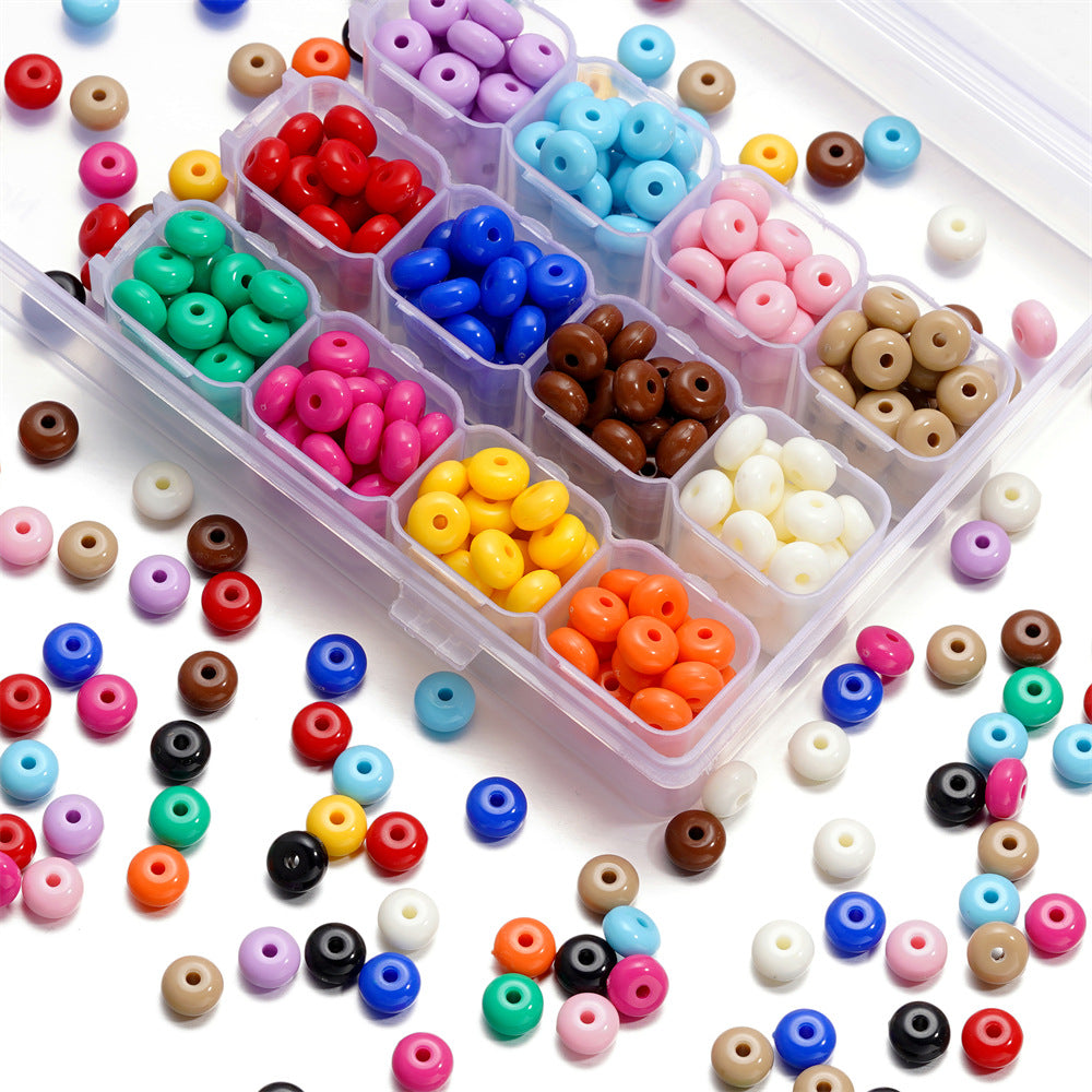 Acrylic Flat Spacer Beads 8mm Glossy Candy Color 100pcs