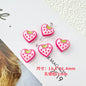Star and Strawberry Heart Metal Beads Glossy Painted Colorful 10pcs 21