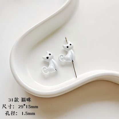 Christmas Enamel Alloy Metal Beads Festive Painted Designs 10pcs 26
