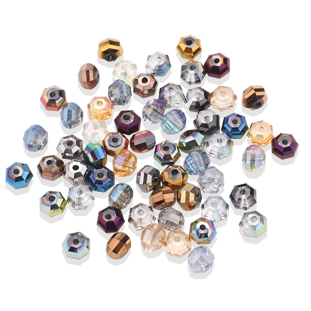 Glass Faceted Spacer Beads 8mm Plating Metallic Color 60pcs 5