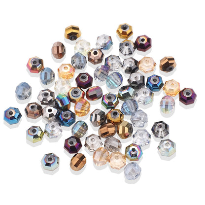 Glass Faceted Spacer Beads 8mm Plating Metallic Color 60pcs 5