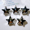 Plated Bow and Star Acrylic Beads Silver Metallic 10pcs 6