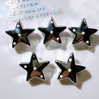 Plated Bow and Star Acrylic Beads Silver Metallic 10pcs 6