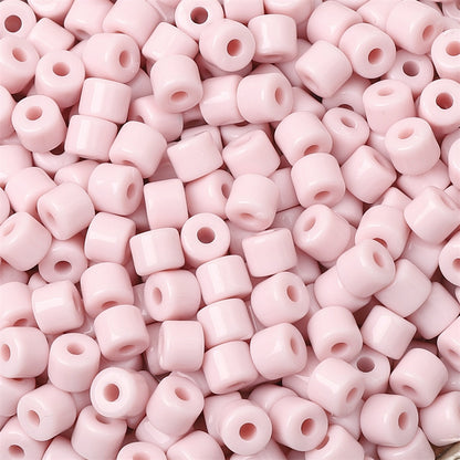 Cream Colored Pony Beads Acrylic 6mm Matte Wide Hole 50pcs 13