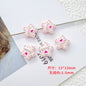 Star and Strawberry Heart Metal Beads Glossy Painted Colorful 10pcs 7