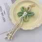 Crochet Flower Keychain Variegated Cotton Cord Pearl Tassels 24cm 10