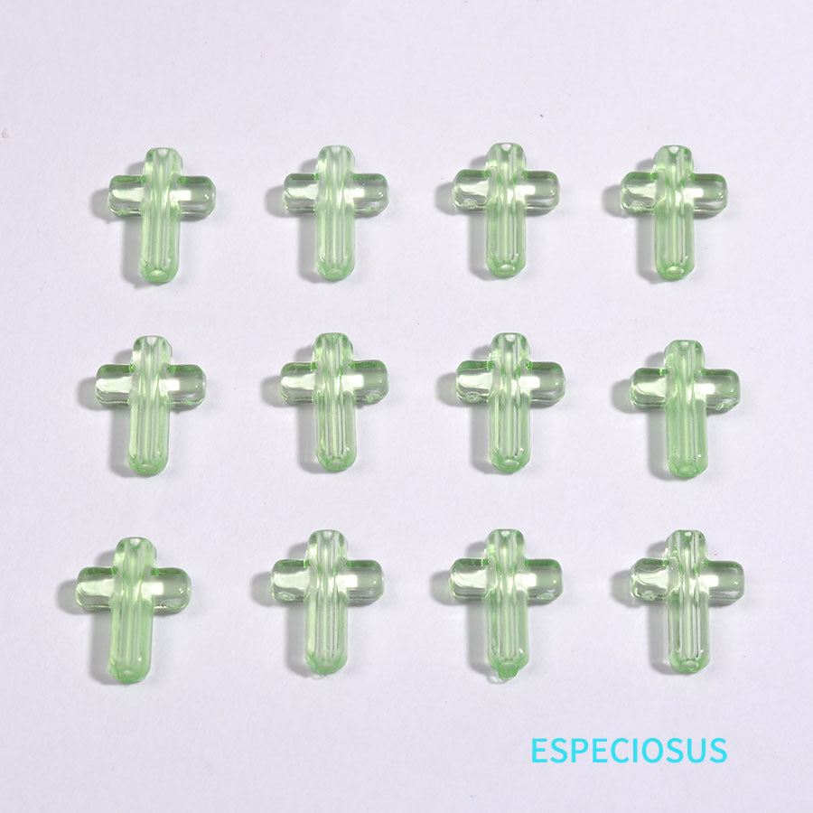 Transparent Cross Acrylic Beads 16mm Colored Glossy 100pcs 10