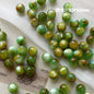 Oil Painting Gradient Resin Beads 8-10mm Glossy Blue Green 50pcs 8