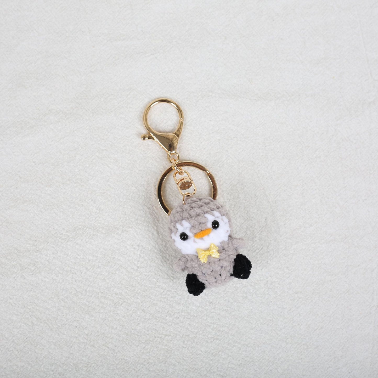 Crochet Penguin Keychain Pastel Colors with Bow Tie 1pc 7