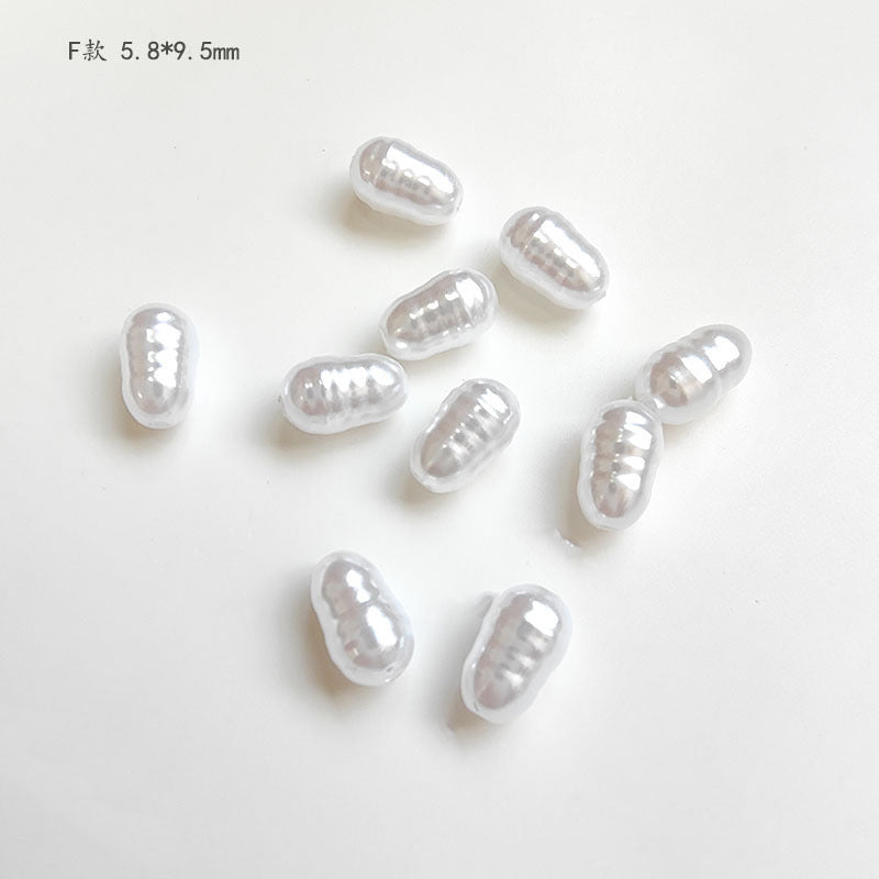 Vintage Shaped Imitation Pearl Acrylic Beads Soft White Luster 10pcs 11