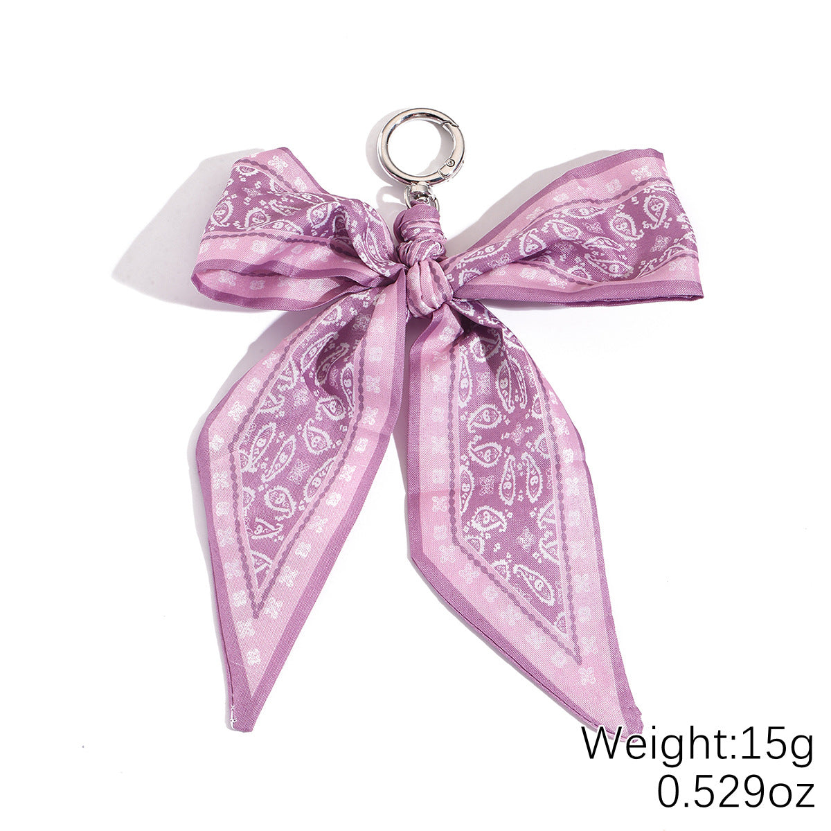 Stylish Ribbon Bow Polyester Keychain Fashionable Accessory 2pcs 7