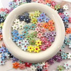 Six Petal Flower Ceramic Beads 16mm Glossy Colorful 10pcs