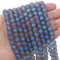 Frosted Round Glass Beads 8mm Soft Matte Pastel Colors 70pcs 7