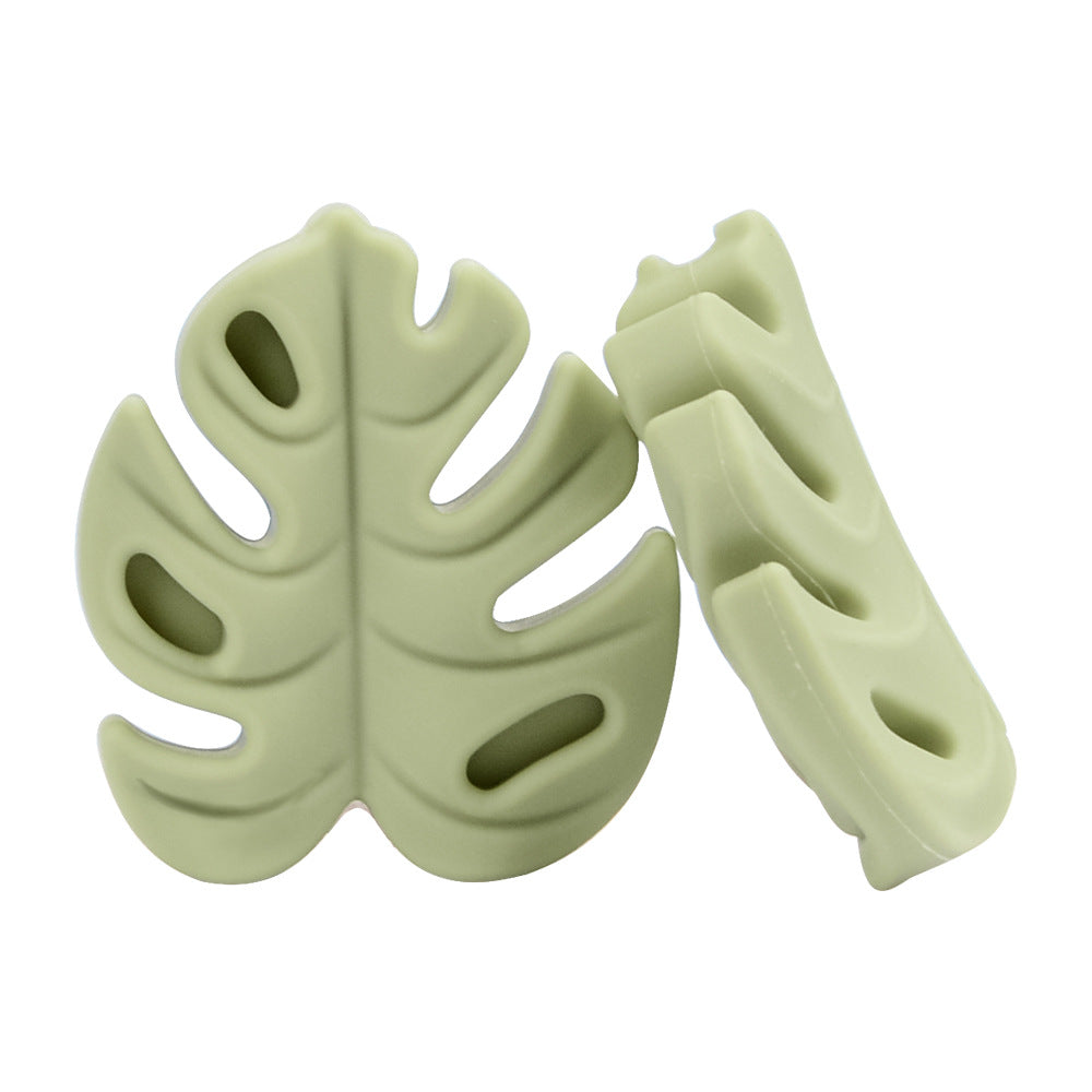 Silicone Focal Beads Leaf Soft Veined Upright Design 20pcs 9