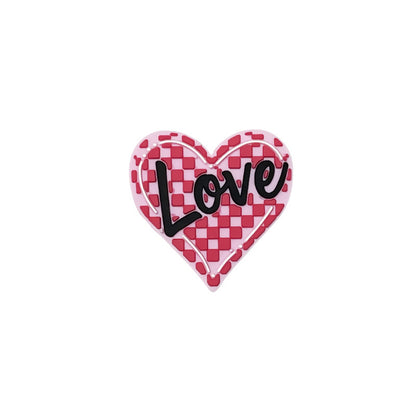 Silicone Focal Beads Valentine Roses Heart Shaped 20pcs 10