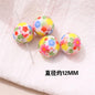 Japanese Vintage Showa Printed Resin Beads 10/12mm Glossy Floral 15pcs 28