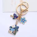 Alloy Cute House Flower Keychain Colorful Mushroom Charm 6