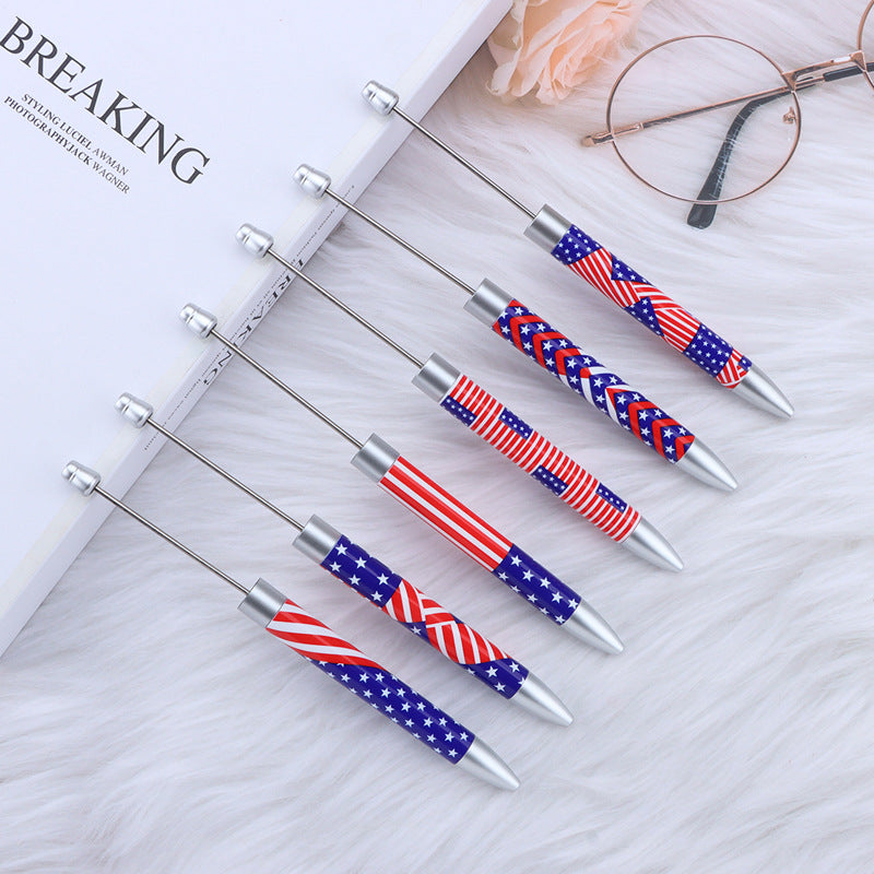 Beadable Ballpoint Pen Printed Flag Sunflower Pattern Long 167mm 2