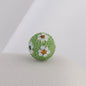 Rhinestone Round Clay Beads 16mm Tiny Daisy Pattern Multicolor 6pcs 11