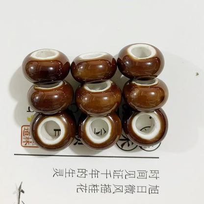 Ceramic Spacer Beads 15mm Fambe Glaze Large Hole 20pcs 19