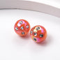 Plated Round Acrylic Beads 16mm UV Rhinestone Embedded 50pcs 10