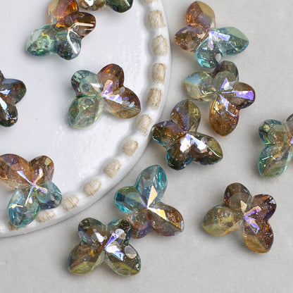 Faceted Butterfly Acrylic Beads 15-20mm Crystal Mixed 10pcs 7