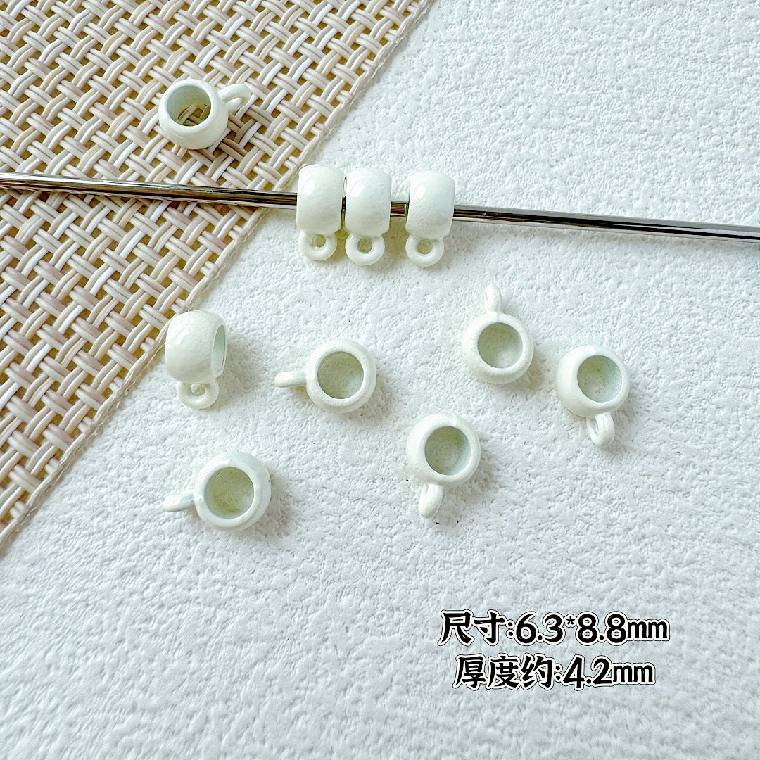 Cup Metal Beads 8mm Baking Painted Pastel Colors 30pcs 6