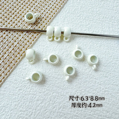 Cup Metal Beads 8mm Baking Painted Pastel Colors 30pcs 6