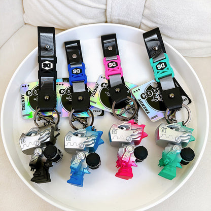 Heavy Metal Dinosaur Keychain PVC Robotic Futuristic Design 3
