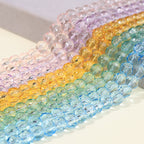 Faceted Round Glass Beads 10mm Clear Pastel Colors 50pcs 3