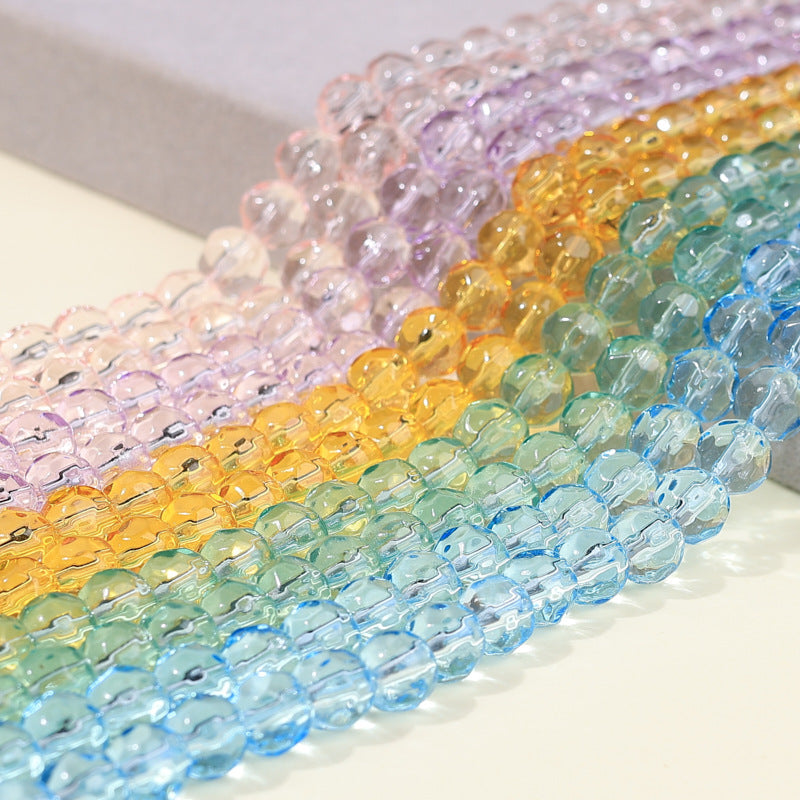 Faceted Round Glass Beads 10mm Clear Pastel Colors 50pcs 3