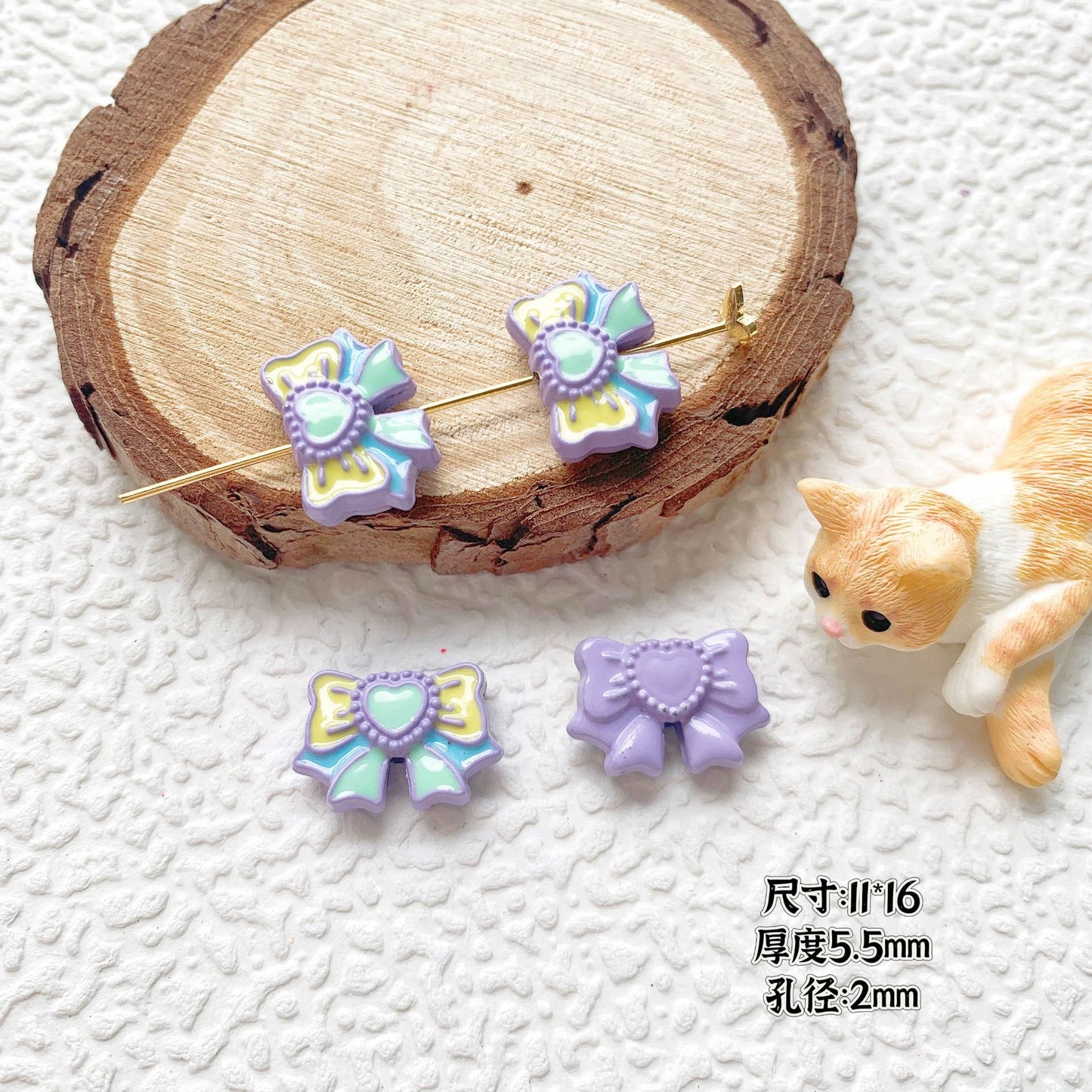 Bow Ballet Shoe Metal Beads Decorative Pastel Painted 20pcs 14