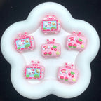 Hand Painted TV Enamel Acrylic Beads 30mm Colorful Animal Faces 4pcs 6
