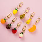 Plastic Fruit Keychain Colorful Glossy Charm Fun Summer Theme 3